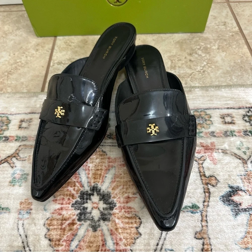 New Tory Burch patent leather Pointed Toe Mule shoes size 7.5
